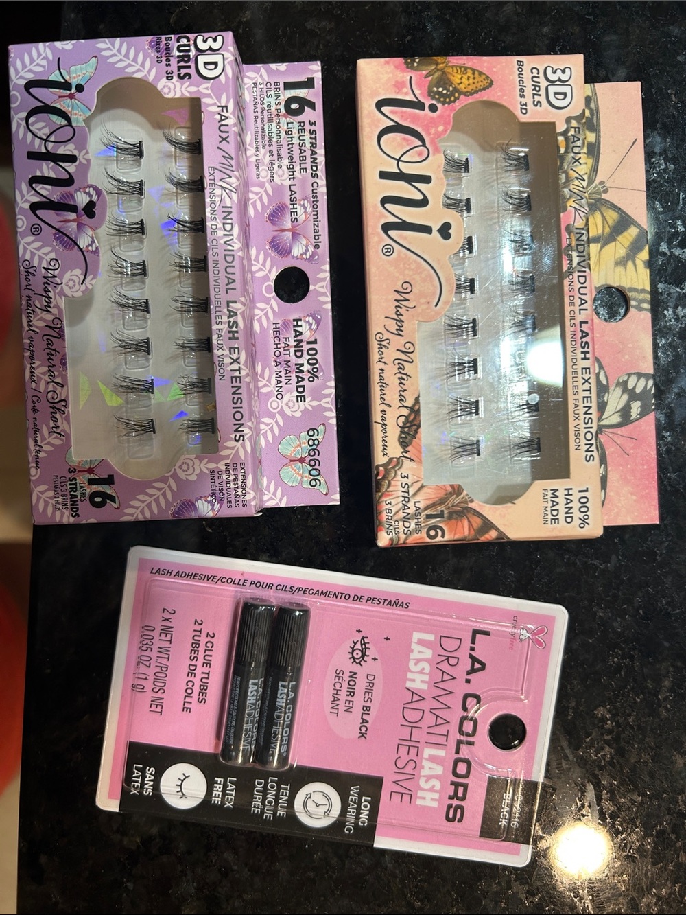 L.A. Colors 3D Individual Lash Clusters in Black with Adhesive